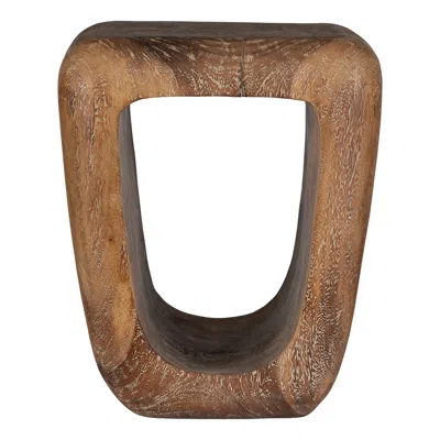 Uttermost Loophole 18" High Natural Wash Wood Accent Stool