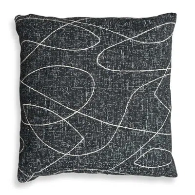 Uttermost Loopy Loop Outdoor Onyx Pillow In Black