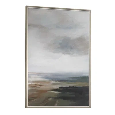 Uttermost Lowlands Framed Landscape Print In Blue;black;brown;white;yellow;orange