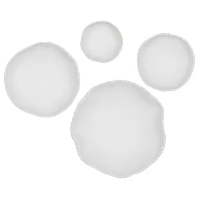Uttermost Lucky Coins White 4-piece Outdoor Metal Wall Bowl Set