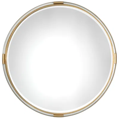 Uttermost Mackai 37 1/2" Metallic Gold Leaf Round Wall Mirror