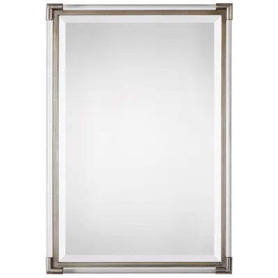 Uttermost Mackai Metallic Silver Leaf 23" X 32 3/4" Wall Mirror