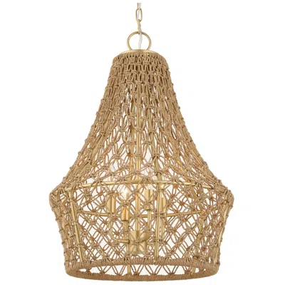 Uttermost Macrame 18" Rattan Rope 4-light Pendant