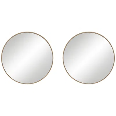 Uttermost Madden Matte Natural 33" Round Wall Mirrors Set Of 2