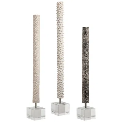 Uttermost Makira 29" High Black And White Ceramic Sculptures Set Of 3