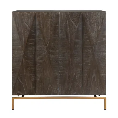 Uttermost Marico 34" High Ebony And Gold Console Cabinet In Brown