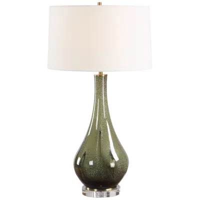 Uttermost Marist 31" Art Glass Table Lamp In Green