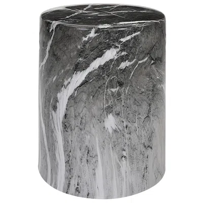 Uttermost Marvel Black White Marbled Ceramic Garden Stool