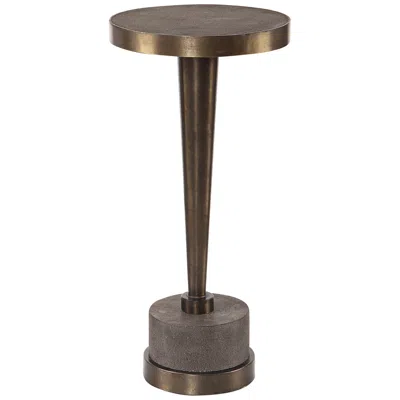 UTTERMOST UTTERMOST MASIKA 10 1/2" WIDE BRONZE AND GRAY DRINK TABLE