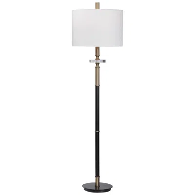 Uttermost Maud 67" Aged Black And Antique Brass Metal Floor Lamp