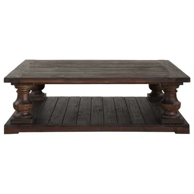 Uttermost Mckew Solid Wood Coffee Table With Storage In Dark Brown Wood