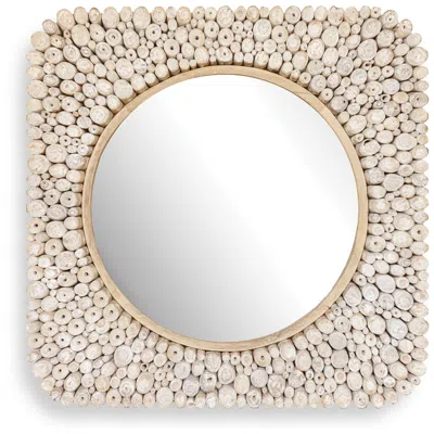 Uttermost Merak 36 1/4" Square Teak Wood Wall Mirror In Neutral