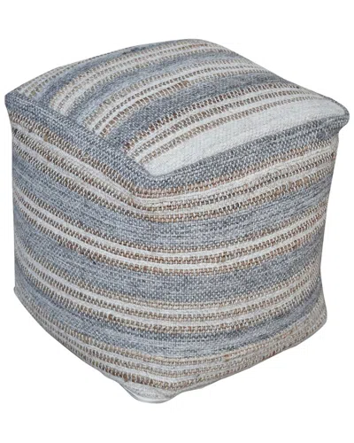 Uttermost Mesick Handwoven Gray Pouf In Blue