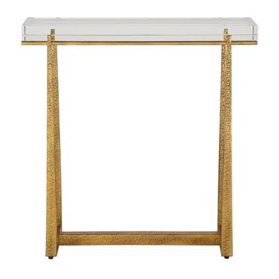 Uttermost Midas 24" Wide Antique Gold Accent Table