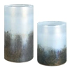 Uttermost Midnight Mist Cylindrical Vases Set/2 In Blue;gray