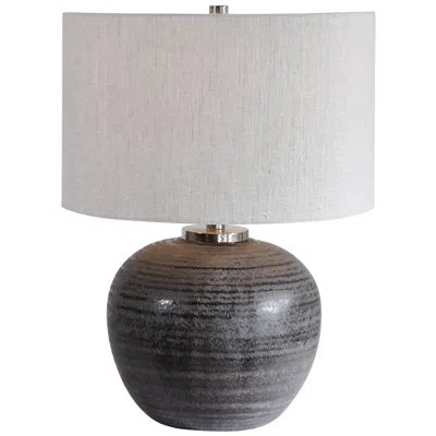 Uttermost Mikkel Charcoal Gray Ceramic Table Lamp