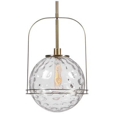 Uttermost Mimas 13" Wide Antique Brass Pendant Light