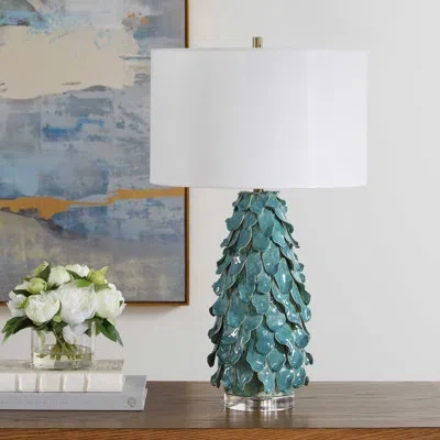 Uttermost Mina Teal Blue Table Lamp In Blue;green