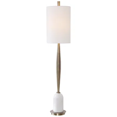Uttermost Minette 40" High Brass Steel And White Marble Buffet Lamp