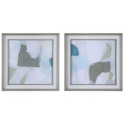 Uttermost Mist Shapes 25 1/2" Square 2-piece Framed Wall Art Set