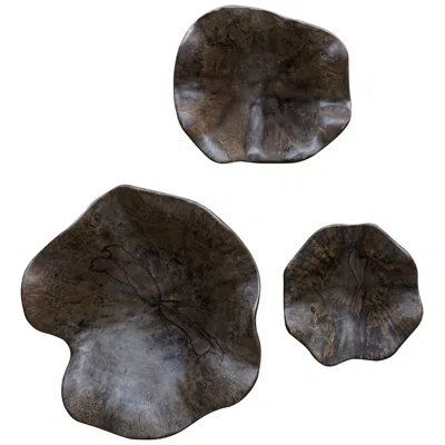 Uttermost Mocha 3-piece Wood Wall Decor In Brown