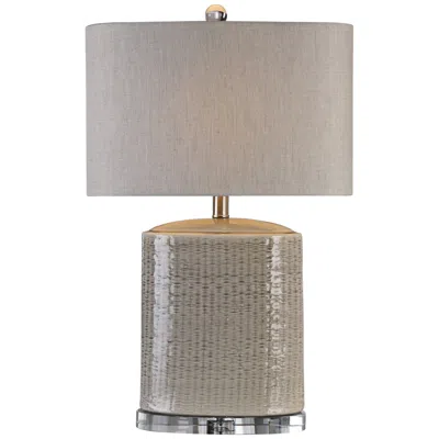 Uttermost Modica 25 1/2" Taupe Textured Ceramic Oval Table Lamp