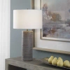 Uttermost Monolith Gray Table Lamp In White;gray