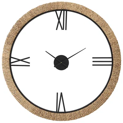 Uttermost Montecito 40" Round Beige Braided Wall Clock