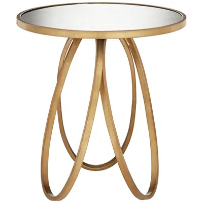 Uttermost Montrez 24" Wide Glazed Gold Leaf Mirror Accent Table