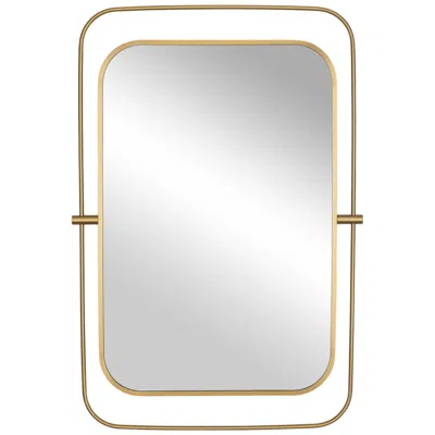 Uttermost Moreni 30" X 43 1/2" Antique Brass Framed Wall Mirror In Gray