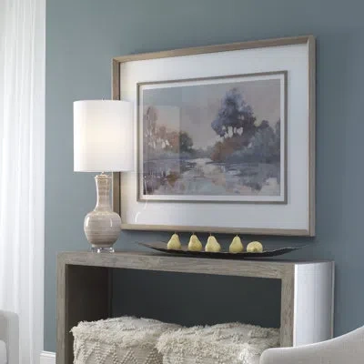Uttermost Morning Lake By Mary P. Buckley - Picture Frame Painting In Blue;brown;white;green;pink