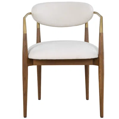 Uttermost Moxie Walnut Dining Arm Chair In Brown