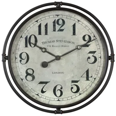 Uttermost Nakul 30" Round Rustic Industrial Wall Clock By