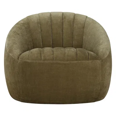 Uttermost Narrows Moss Green Chambray Chenille Swivel Chair