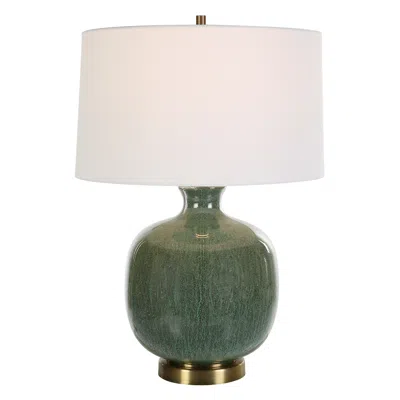 Uttermost Nataly 26" High Crackled Aged Green Ceramic Table Lamp