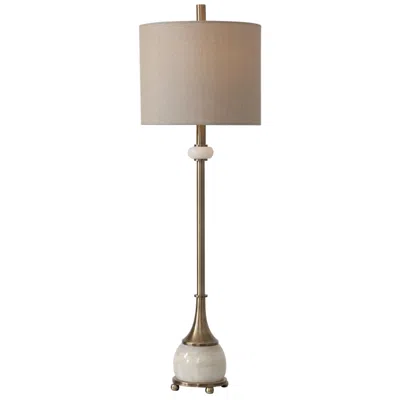 Uttermost Natania 35" Brass And Polished White Buffet Table Lamp