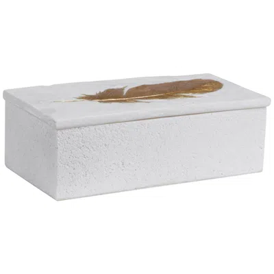 Uttermost Nephele 12 1/4" Wide Gold Feather Decorative Box