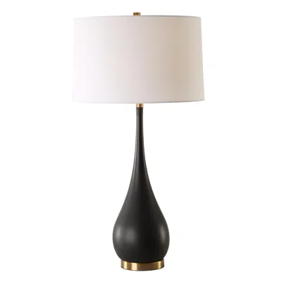 Uttermost Nocturnal 34 1/2" High Black Faux Stone Teardrop Table Lamp