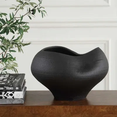 Uttermost Nocturne Textured Black Bowl