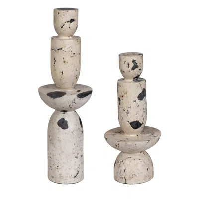 Uttermost Nouveau Tower 2-piece Sculptures In Neutral