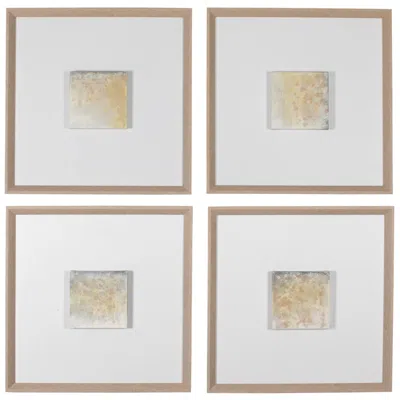 Uttermost Now & Then 26" Square 4-piece Hand Painted Framed Canvas Wall Art