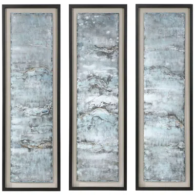 Uttermost Ocean Swell 65 3/4" High 3-piece Framed Metal Wall Art Set