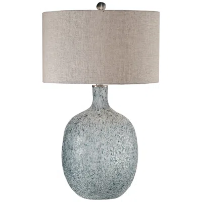 Uttermost Oceaonna 30" Aged White And Blue Glaze Glass Table Lamp