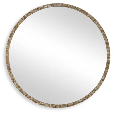 Uttermost Odeon 40 1/4" Round Bronze Wall Mirror In Gold