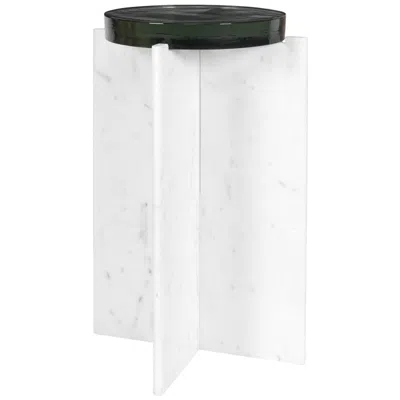 Uttermost Olina 22" H X 14" W White Marble Indoor-outdoor Accent Table