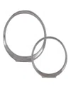 Uttermost Orbits Nickel Ring Sculptures, Set Of 2 In Nickel