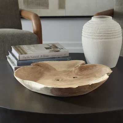 Uttermost Organic Embrace Outdoor Teak Bowl In Brown