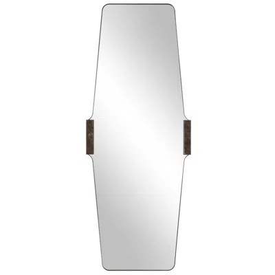 Uttermost Orson 28 3/8" X 71 7/8" Gold Framed With Brown Marble Tall Mirror