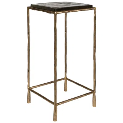 Uttermost Ovard 24" High Metal Accent Table With Glass Top
