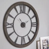 Uttermost Oversized 60" Ronan Wall Clock In Dark Rustic Gray